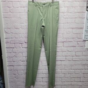 NEW Charleston Khakis Mens Chino Pant 32x32 Stretch Slim Fit Sage Green Unhemmed
